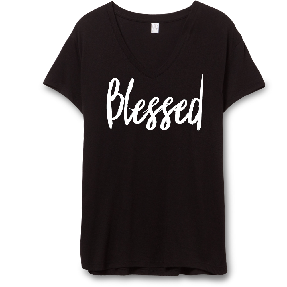 Blessed V-Neck Tee - Mattie and Mase